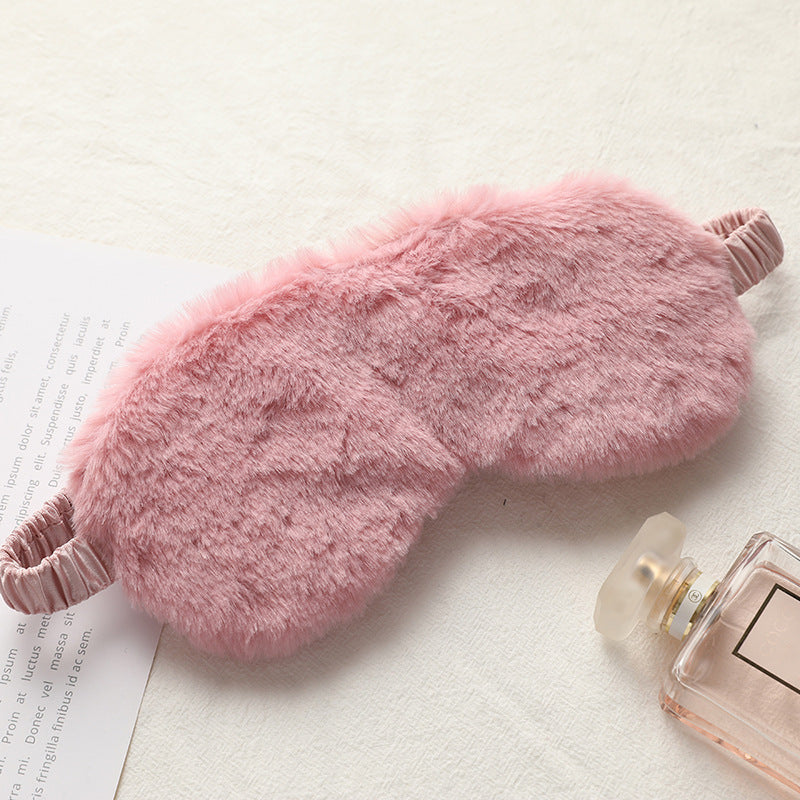 Rabbit fur blackout sleep eye mask