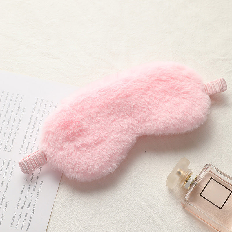Rabbit fur blackout sleep eye mask