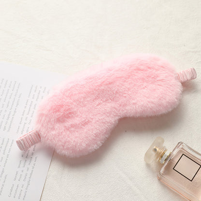 Rabbit fur blackout sleep eye mask