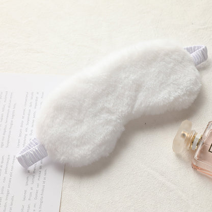 Rabbit fur blackout sleep eye mask
