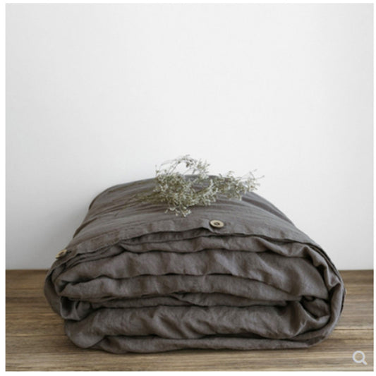 Pure Linen Bed Sheet Duvet Cover Washed Fabric